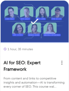 AI for SEO course